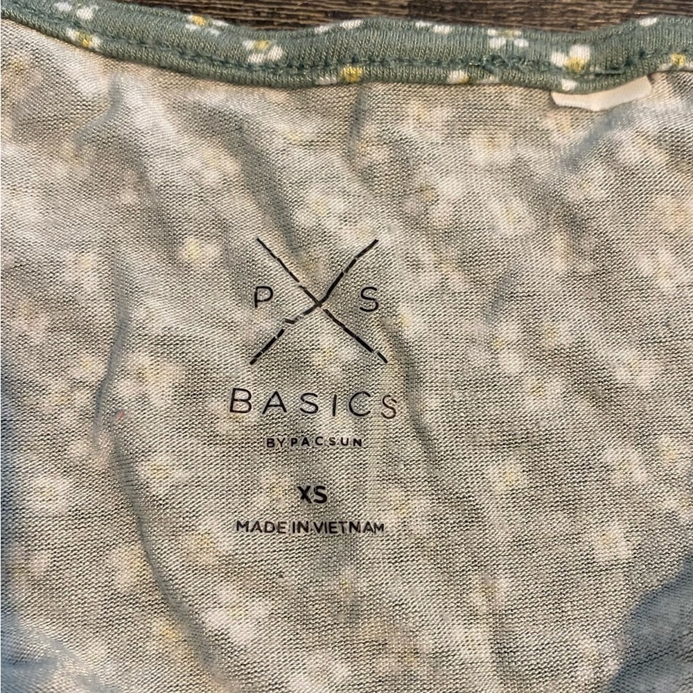 Pacsun Basics green Floral Square Neck Tank/Cami xs sexy summer spaghetti straps - Picture 7 of 10
